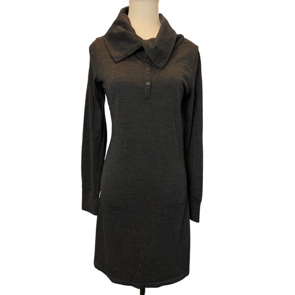 Icebreaker Merino Wool Jersey Ariana Dress Small Breathable Outdoors UPF Gray - Picture 2 of 12